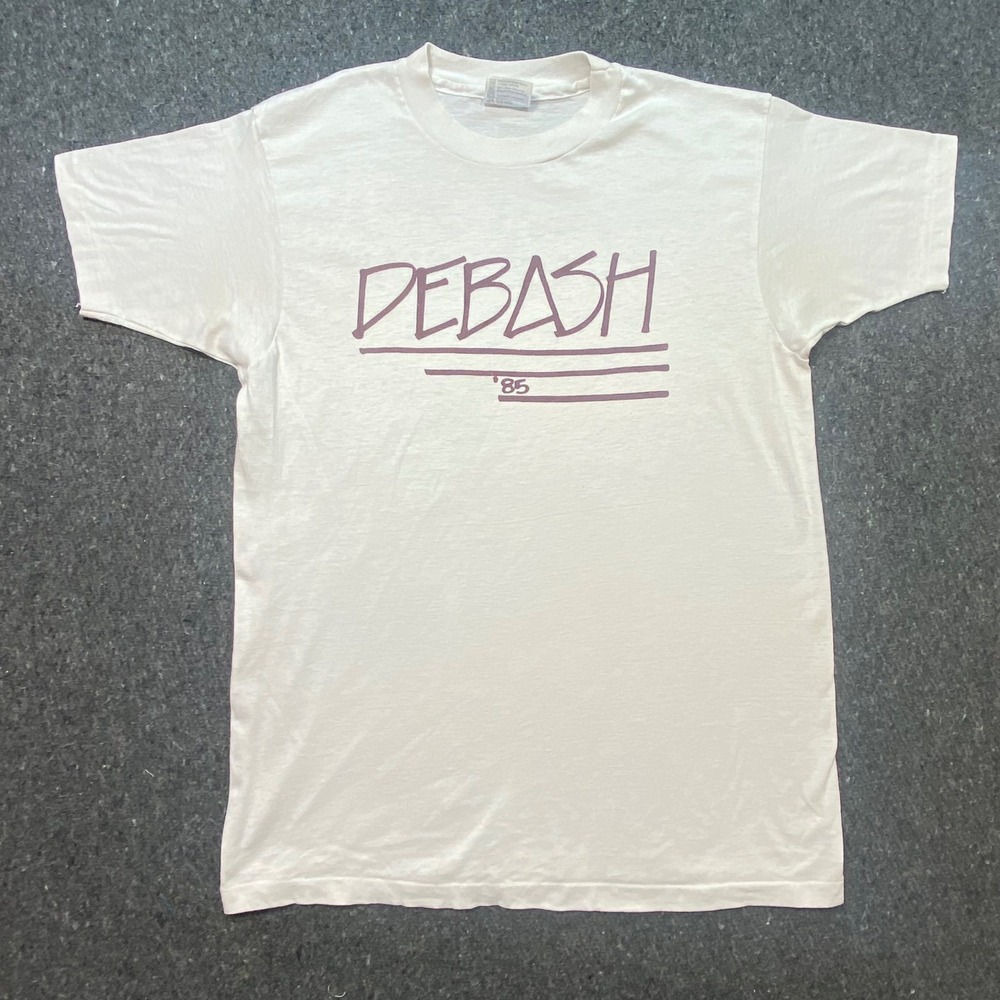 Debash Graphic T Shirt L 42-44 Mens White 85 Born In The UDA Vintage 80s Single‎